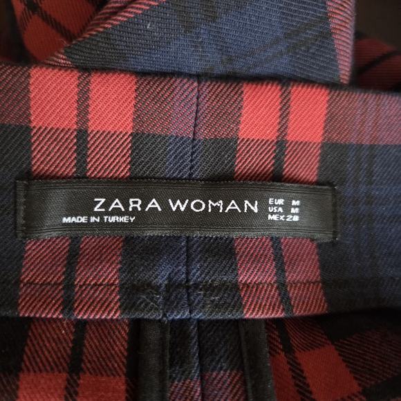 Zara Red Plaid Pencil Skirt - Picture 5 of 6